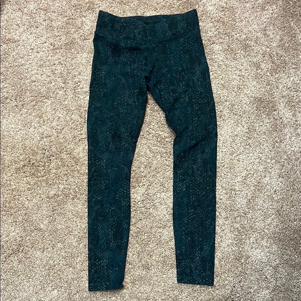 Pact Dark Green Animal Snake Print Patterned Leggings